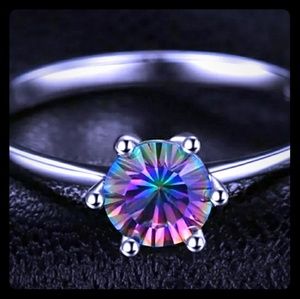 SALE. !! Mystic Fire Topaz Rainbow Ring